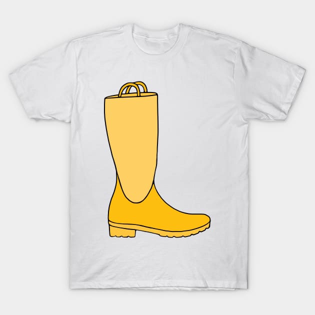 Yellow Rain Boots T-Shirt by murialbezanson